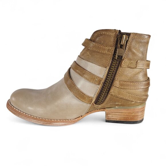 Freebird by Steven Belfast Leather Ankle Boots Women's 6 Cream - Picture 6 of 11